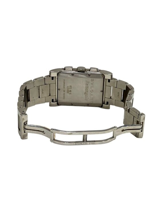 Bvlgari Rettangolo Watch SS Quartz Silver Dial